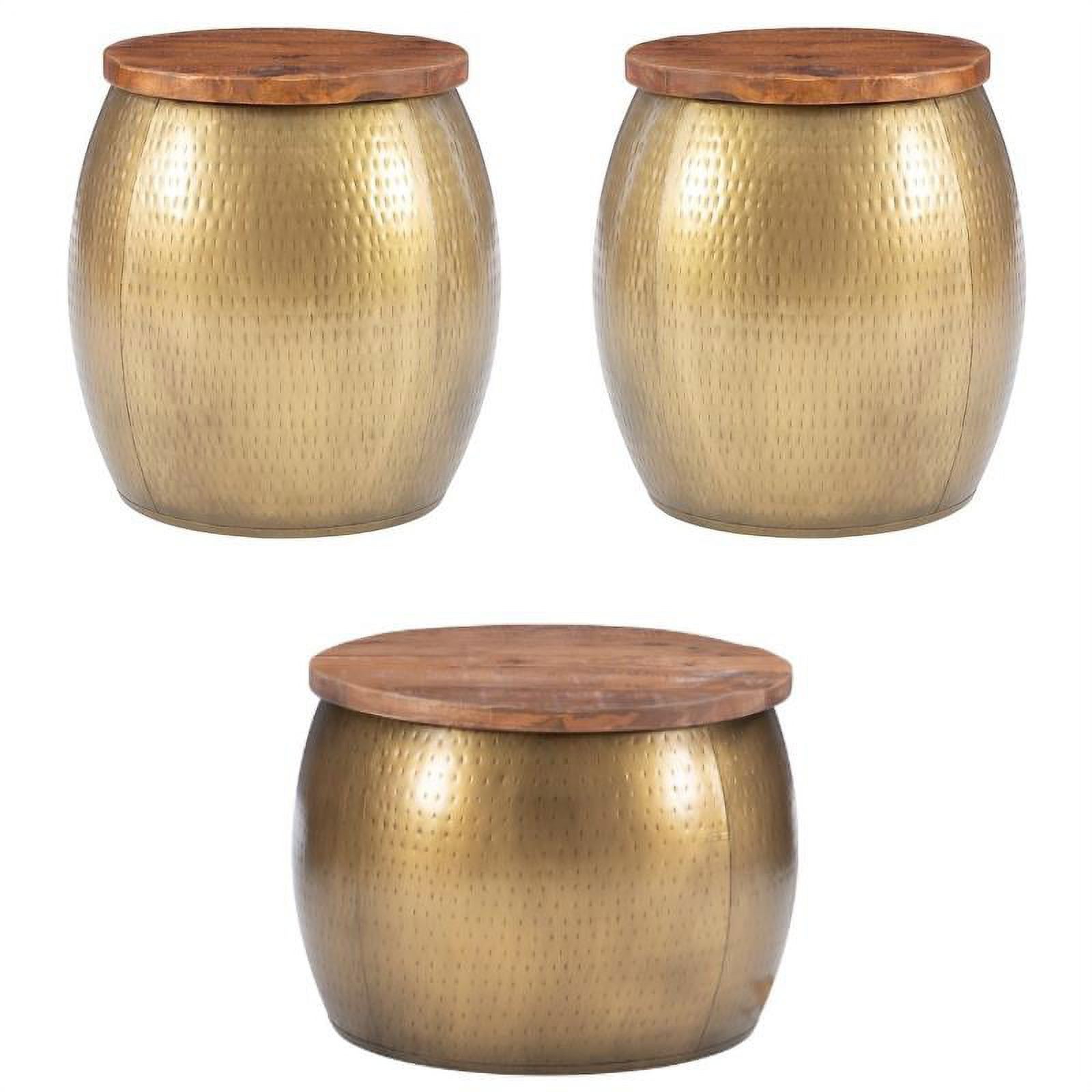 Home Square 3-Piece Set With Metal Drum Table And 2 Drum Side Tables ... within Beyond the Basics How to Maximize Your Home Square Drum Table Set