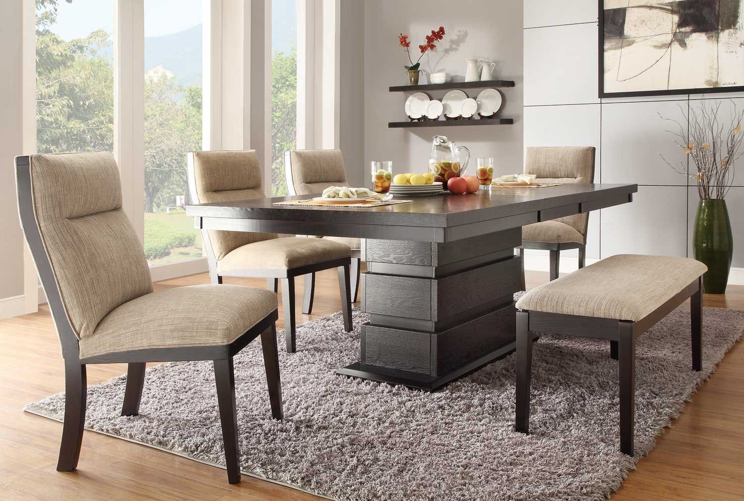 Homelegance Tanager Dining Set - Dark Espresso D2549-78 At Homelement.com inside Tananger Table Set