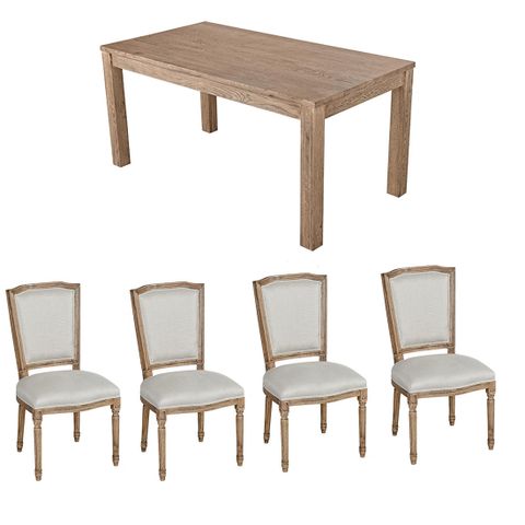 Homeluxea Solid Wood Oak Simple Dining Tables Sets - Wayfair Canada with regard to The Timeless Elegance of Tananger Table Sets in Modern Homes