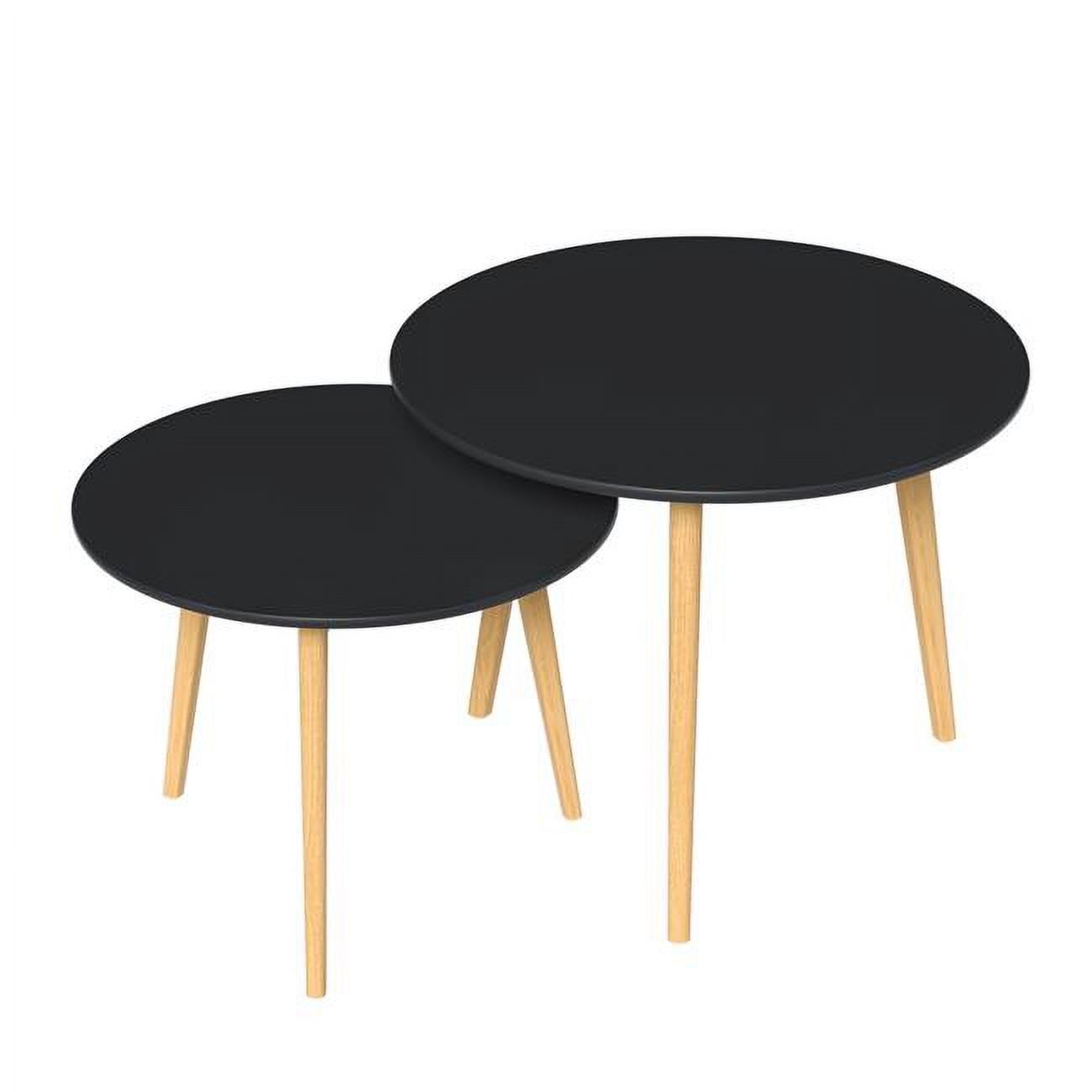 Homeroots 529145 20 In. Wood Brown &amp; Black Round Nested Tables - Set Of ... inside The Enduring Appeal of Nesting Tables Why HomeRoots Tables are a Smart Choice