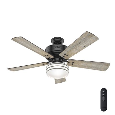 Hunter Cedar Key 52-In Matte Black Led Indoor/Outdoor Ceiling Fan With ... with Maximizing comfort and style with outdoor ceiling fans featuring integrated light kits