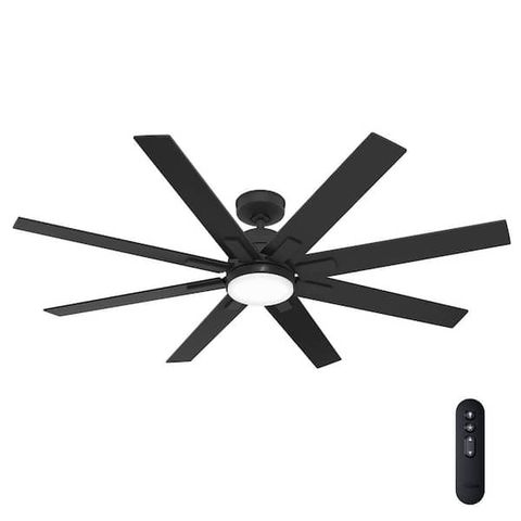 Hunter Windsail 60 In. Integrated Led Indoor/Outdoor Matte Black ... in How to Select a Durable Outdoor Ceiling Fan That Handles Harsh Weather Conditions