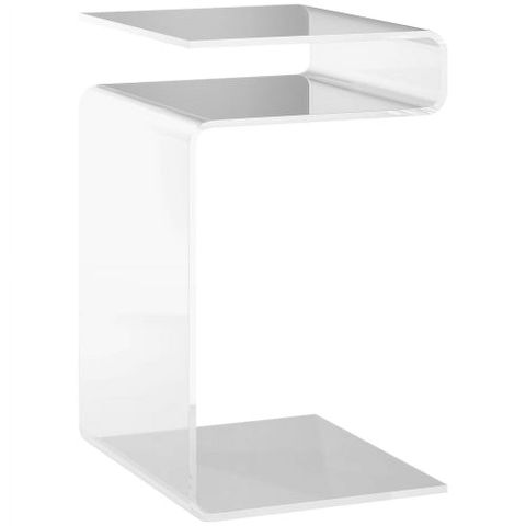 Hypeshops Modern S-Shaped Acrylic End Table, Home Decor Display, Clear (1 Piece) - Walmart.com pertaining to Enj61038 / Enj61039 Acrylic End Table Set, 2