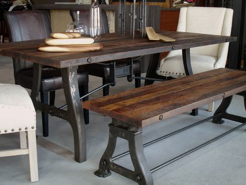 Industrial Reclaimed Wood Dining Table - Industrial - Dining Tables ... within The Psychology Behind Choosing Industrial Wooden Dining Tables with Matte Surfaces