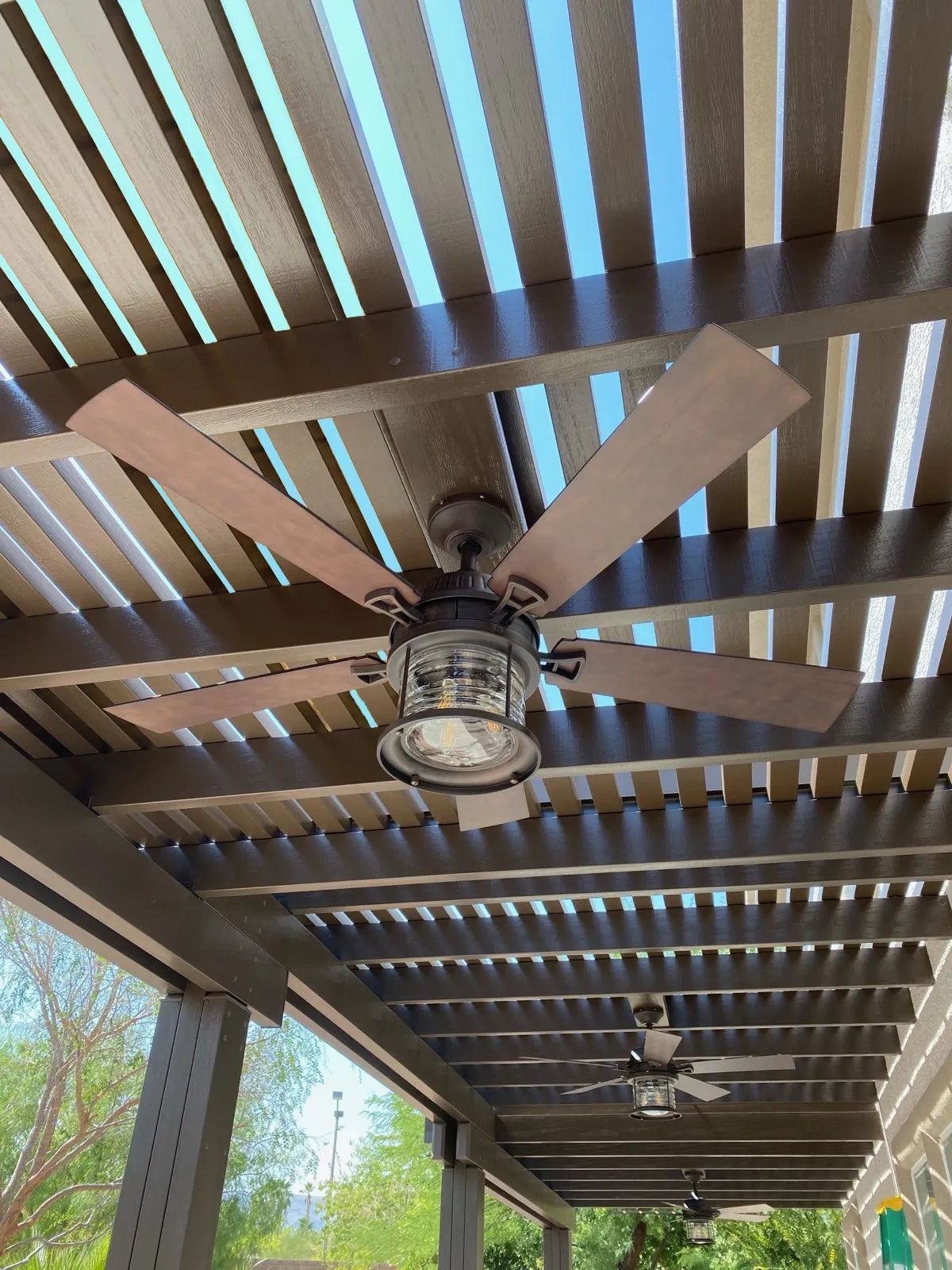Installing Outdoor Ceiling Fan Pergola | Shelly Lighting in Expert guide to selecting pergola-compatible ceiling fan systems