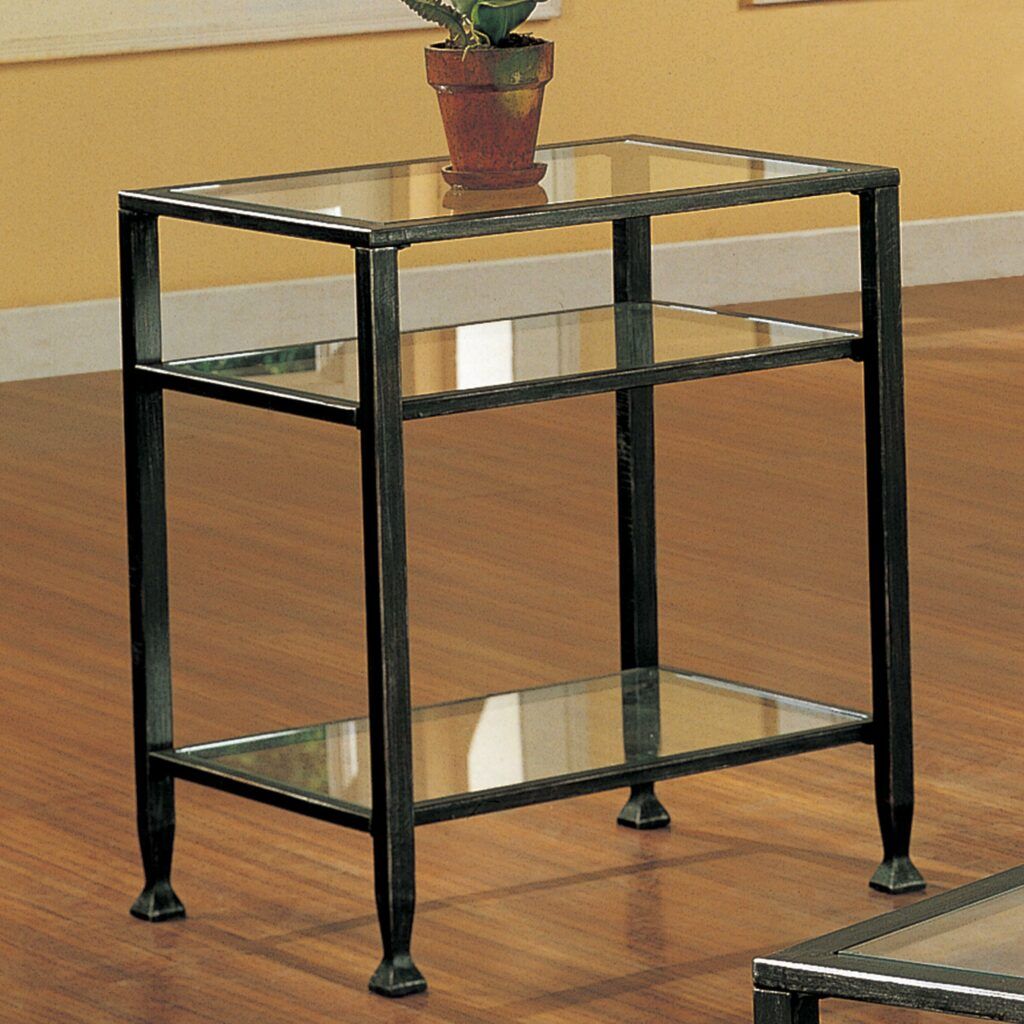 Interlude Home Glass Top Coffee Table Neiman Marcus Wrought Iron Accent ... throughout A Closer Look at the Craftsmanship Behind Noir Galleria Tables