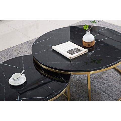 Ivy Bronx 2 Piece Coffee Table Set, Nesting Coffee Table Set ,Living ... regarding Koper Coffee Table Set (2-Piece) Black