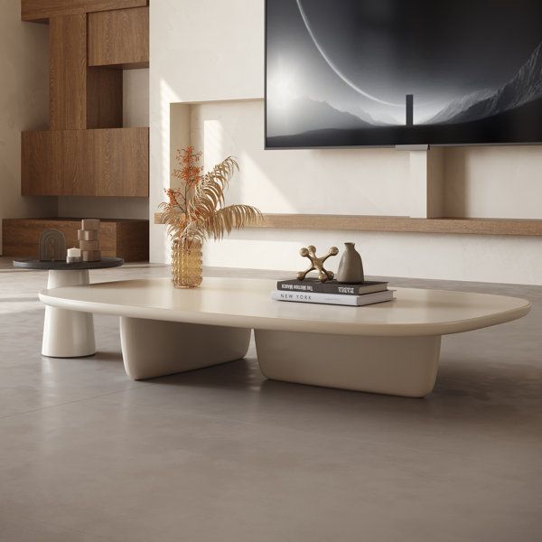 Ivy Bronx Rudina 2 Piece Modern Wood Nesting Coffee Table Set &amp; Reviews ... with regard to Pemberly Row 2-Piece Modern Wood Nesting Coffee Table - Dark Walnut / Gold