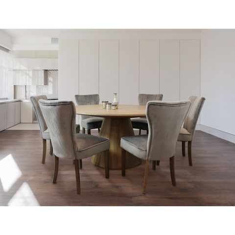 Jade 60″ Round Solid Wood Dining Table In Distressed Natural Finish – Meva with regard to Why the Jaden Round Dining Table is a Classic Choice for Modern Homes