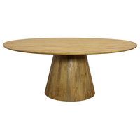 Jaden Round Dining Table In Mid-Century Distressed Natural Finish On ... in Why the Jaden Round Dining Table is a Classic Choice for Modern Homes
