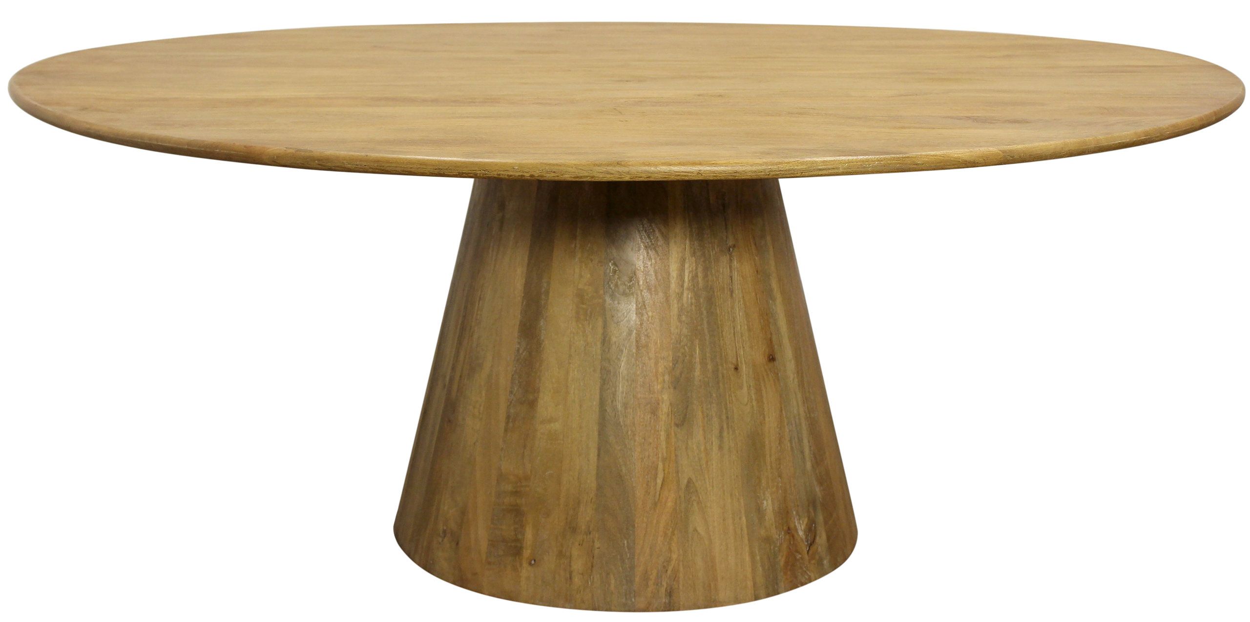 Jaden Round Dining Table In Mid-Century Distressed Natural Finish On Solid Wood - Midcentury ... pertaining to Jaden Round Dining Table In Mid-Century Distressed Natural Finish On Solid Wood