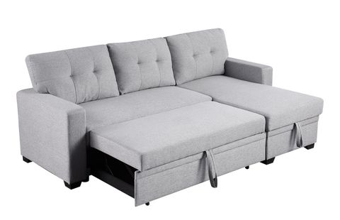 Jampooca Linen L Shape Comfy Sectional Sofa, Light Gray - Walmart.com in Getting the Most Out of Your Essick Sectional Sofa Light Gray Linen a Deep Dive