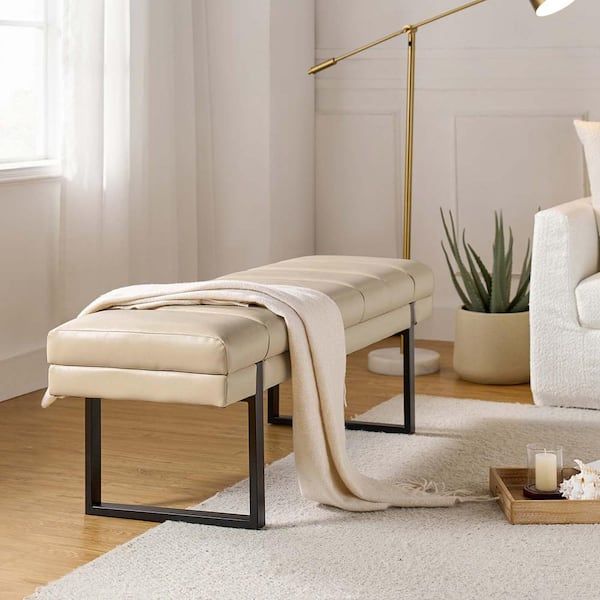 Jayden Creation Leander Beige Modern Channel Tufted Upholstered Bench ... regarding The Sophie Bench Your Guide to Modern Upholstered Furniture