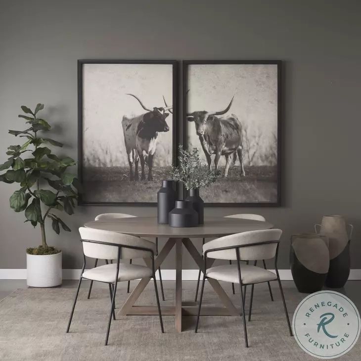 Jennings Light Brown Wood 60&quot; Round Dining Table From Mercana Furniture ... pertaining to Jennings 60&quot; Light Brown Wood Dining Table