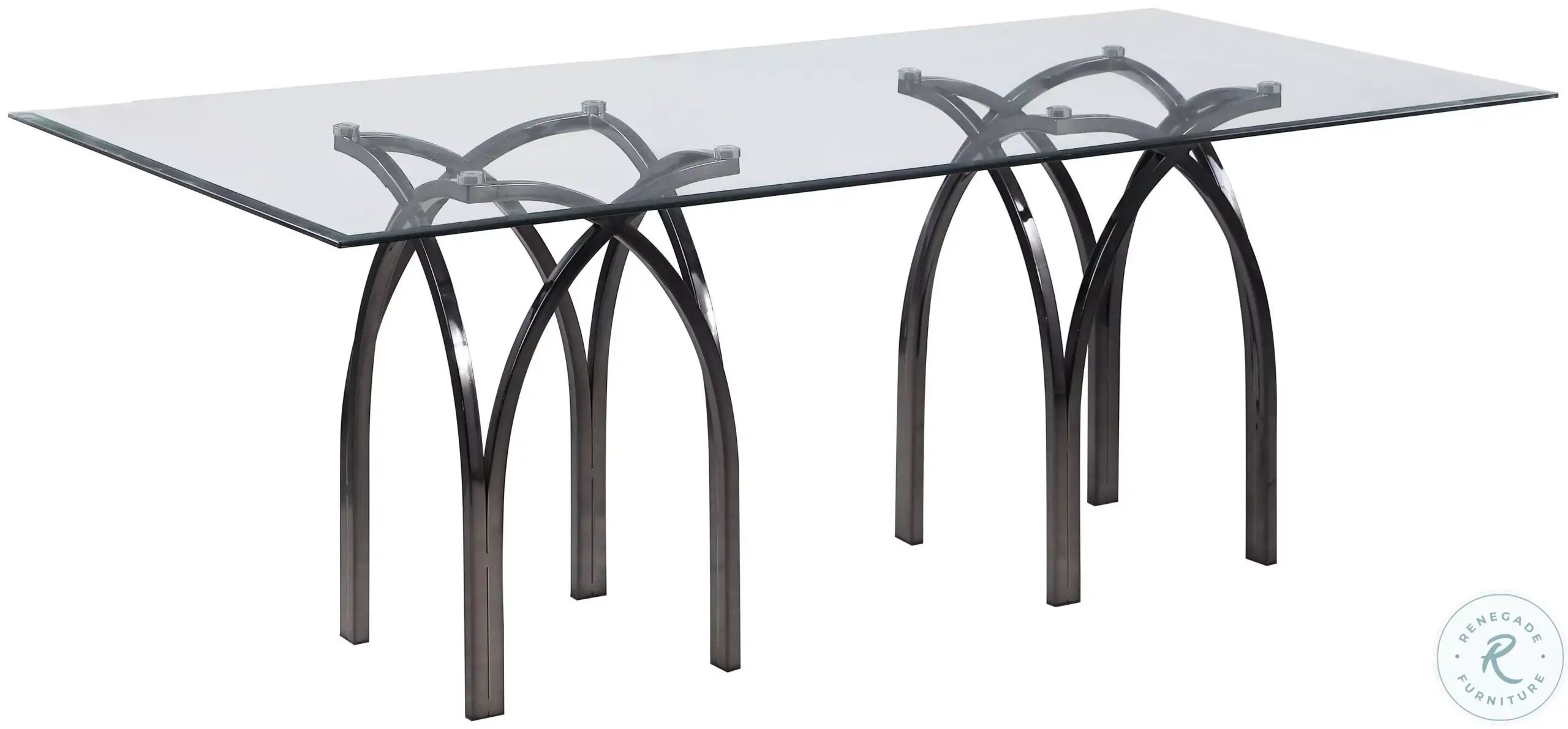 Juliette Clear Glass And Graphite 72&quot; Rectangle Dining Table From Home ... intended for Discover the Timeless Elegance of the Whitley 72x36 Dining Table