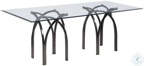 Juliette Clear Glass And Graphite 72" Rectangle Dining Table From Home ... intended for Discover the Timeless Elegance of the Whitley 72x36 Dining Table