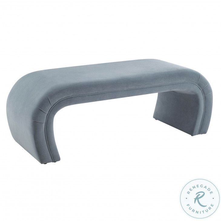 Kenya Sea Blue Velvet Bench From Tov | Coleman Furniture regarding Discovering the Allure of the Rove Velvet Bench in Sea Blue