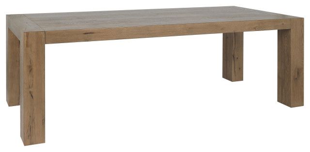 Kingston 89&quot; Reclaimed Oak Wood Dining Table, Natural Tone ... regarding Kosas Home Kingston 89&quot; Reclaimed Oak Wood Dining Table, Aged White