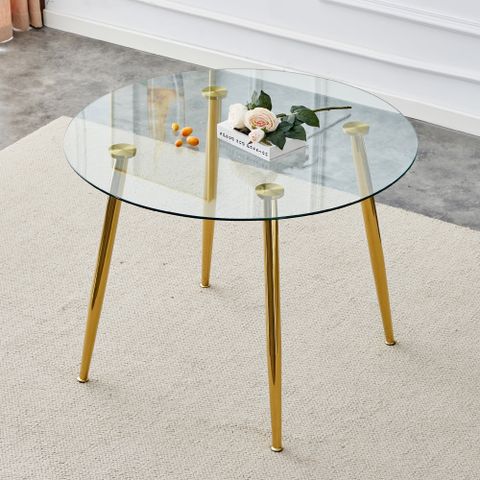 Kitchen Table, 40 Inch Modern Minimalist Dining Table With Glass ... intended for Modern Minimalist Dining Table For Kitchen