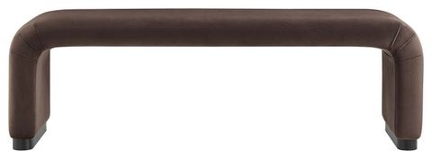 Koda Performance Velvet Waterfall Long Bench - Black Chocolate Brown - Contemporary ... in Koda Performance Velvet Waterfall Stool - Black Chocolate Brown