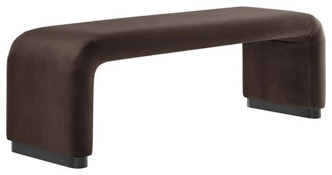 Koda Performance Velvet Waterfall Long Bench - Black Chocolate Brown - Contemporary ... pertaining to Elevate Your Space with the Koda Velvet Waterfall Stool
