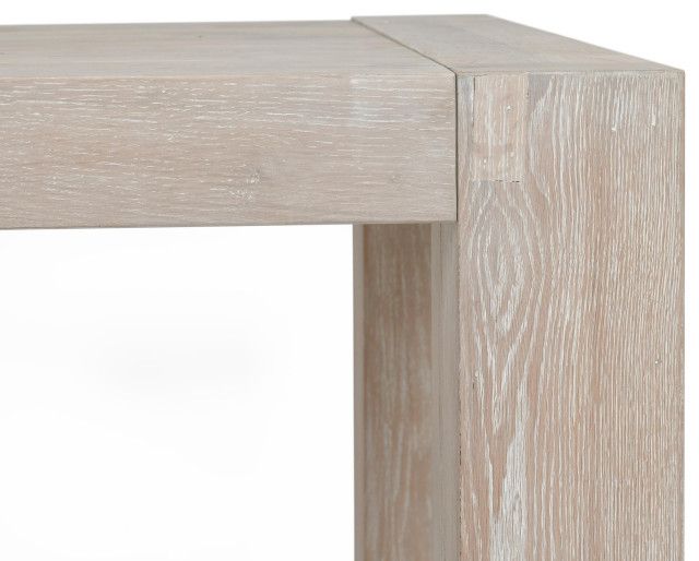Kosas Home Kingston 89&quot; Reclaimed Oak Wood Dining Table, Aged White ... with regard to A Closer Look at the Kingston Table Its Story and Its Place in Your Home