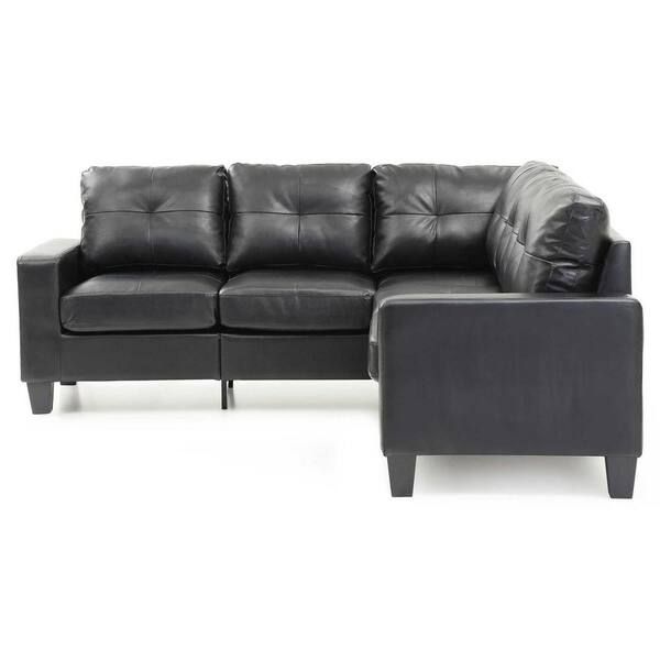 L Shaped Faux Leather Corner Sofa Bed In Black | Baci Living Room intended for Maximizing Your Room's Potential The Strategic Placement of an L-Shaped Sofa