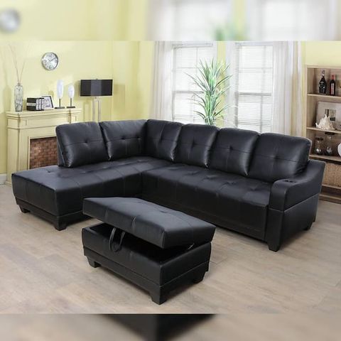 L Shaped Sectional Leather Sofa | Cabinets Matttroy with regard to Black Faux Leather L Shaped Sofa