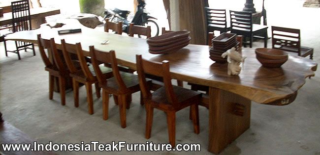 Large Dining Table Teak Wood Furniture From Bali Indonesia Outdoor ... intended for Preserving Heritage: The Declining Art of Traditional Teak Table Making in Bali