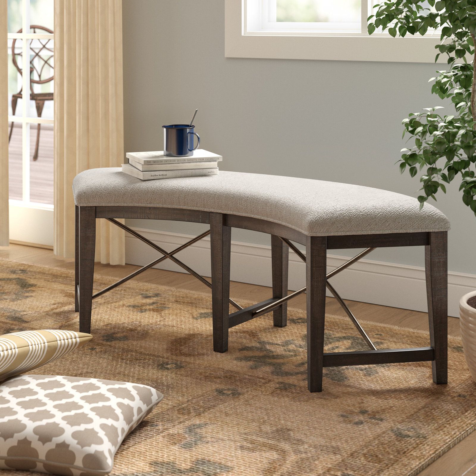 Lark Manor™ Ariyal Upholstered Bench &amp;Quot;&amp; Reviews&amp;Quot; | Wayfair throughout A Deep Dive into the Materials Used in Thornaby Upholstered Benches