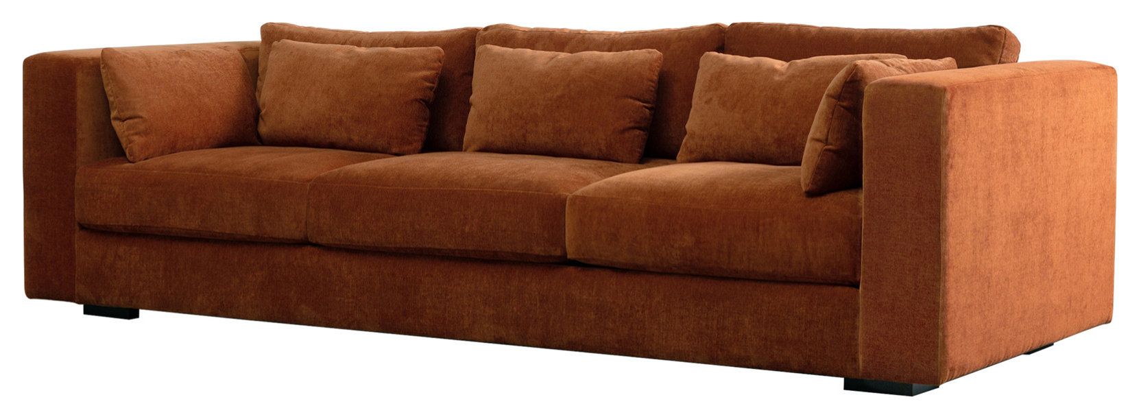 Las Vegas Clive Sofa, Texture Velvet Terracotta - Contemporary - Sofas ... throughout Deep Seating Comfort The Las Vegas Clive Sofa Cream Explained