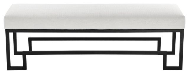 Laurence Bench - Transitional - Upholstered Benches - By American Home ... with regard to Laurence Bench, Silver And Black, Polish Steel