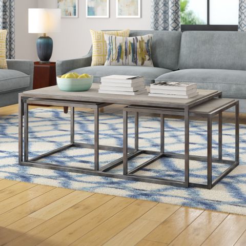 Lecut Modern Nesting Coffee Table Set Of 2 With Square And Rectangular ... with regard to Creating Cozy Spaces How the Acme Silas Nesting Table Works Wonders
