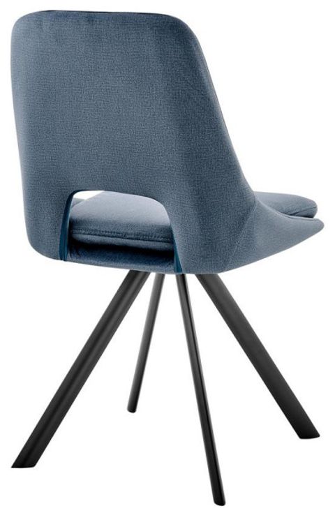 Lexi Dining Room Accent Chair In Blue Velvet And Black Finish ... with regard to Lexi Dining Room Chair - Blue
