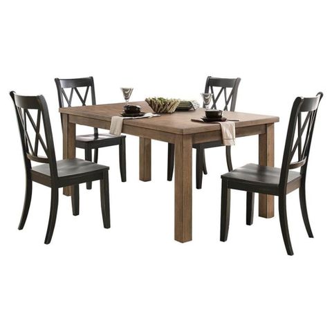 Lexicon Janina 5-Piece Country Style Pine Wood Dining Room Table Set In ... regarding Styling Your Home with the Versatile Lexicon Janina Wood Table
