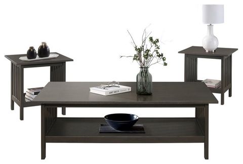 Lexicon Lewiston 3 Piece Modern Wooden Coffee Table Set In Antique Gray ... with regard to Choosing the Perfect Black Wooden Coffee Table Set for Your Living Room