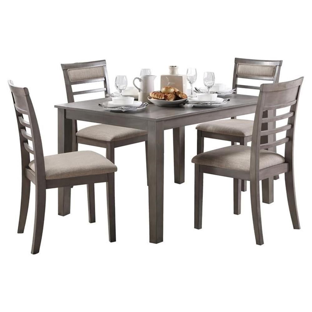 Lexicon Lovell Transitional 5-Piece Oak Veneer Dining Set In Gray With ... intended for Lexicon Janina Transitional Wood Dining Room Table In Natural