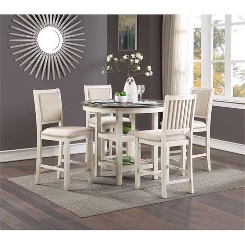 Lexicon Transitional Wood Counter Height Dining Room Table In Brown ... throughout Lexicon Janina Transitional Wood Dining Room Table In Natural
