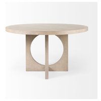 Liesl Dark Brown Solid Wood 54&quot; Round Dining Table - Transitional ... inside A Guide to Styling Your Maxwell Solid Wood 54&quot; Round Table