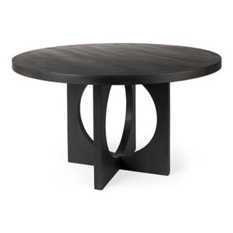 Liesl Dark Brown Solid Wood 54" Round Dining Table - Transitional ... intended for A Guide to Styling Your Maxwell Solid Wood 54" Round Table