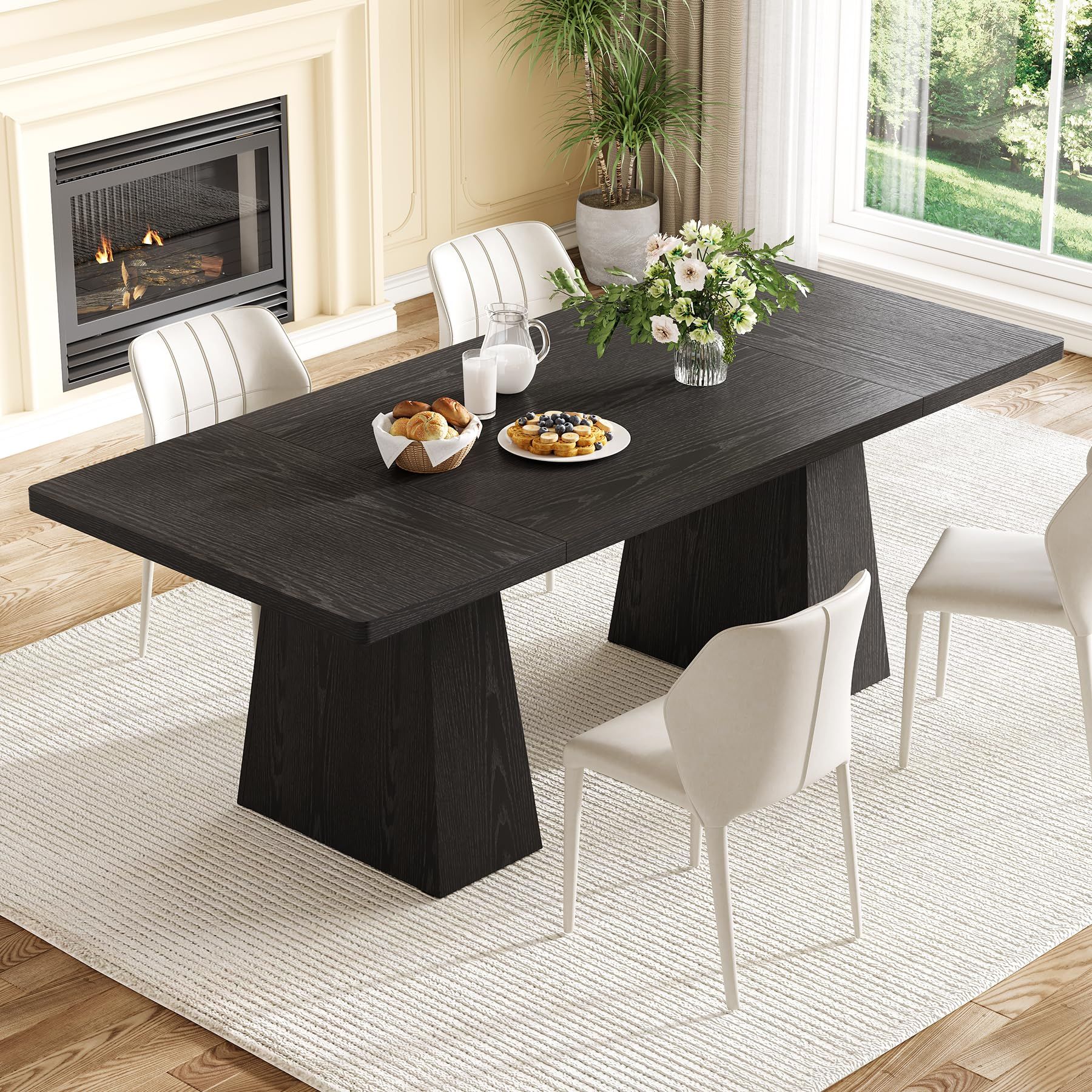 Little Tree Dining Table For 6 People, Wooden Dining Table, Rectangle ... pertaining to Understanding proportions in contemporary dining furniture