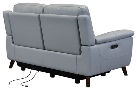 Lizette Loveseat, Dark Brown Wood Finish And Dove Gray Genuine Leather ... regarding Lizette Contemporary Loveseat In Dark Brown Wood Finish And Dove Grey...