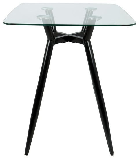 Lumisource Clara Counter Table, Black Metal And Clear Glass ... in Clara Table, Walnut Metal, Clear Glass