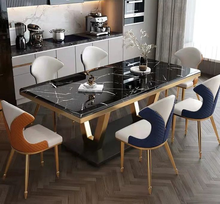 Transforming your dining space with sleek modern black marble table designs