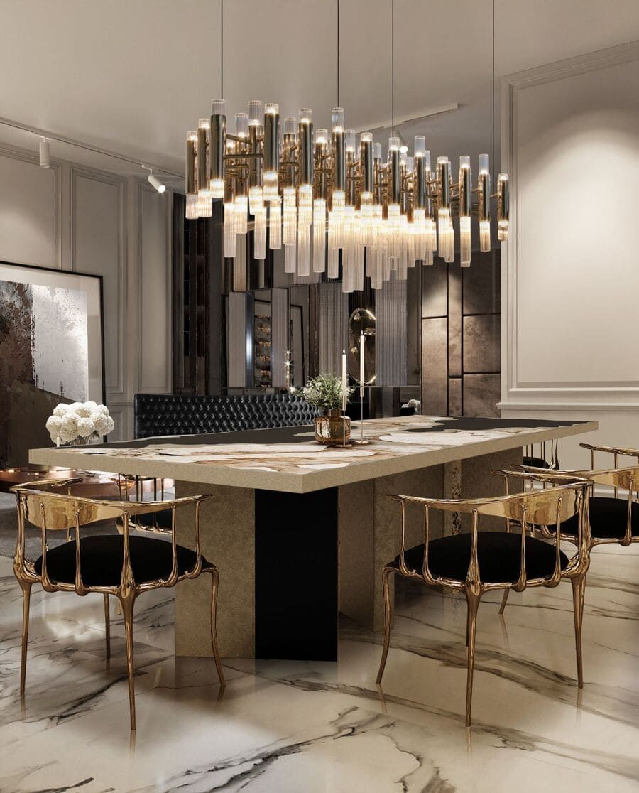 Luxurious Dining Room for Modern Dining Table For Luxury Interior