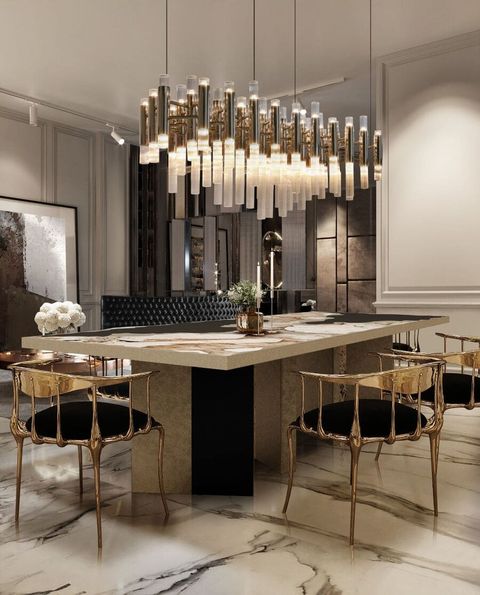 Luxurious Dining Room for Modern Dining Table For Luxury Interior