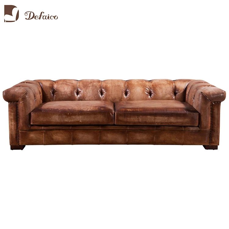Luxury Antique Brown Top Genuine Leather Chesterfield Sofa - Buy ... inside Discovering the Enduring Beauty of the Weston Brown Leather Sofa