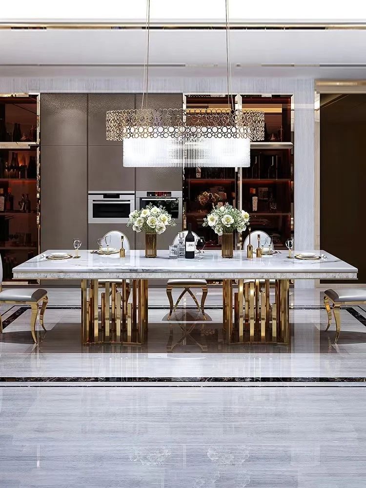 Luxury Dining Table Set Marble For 4 8 Chairs Marble Top Dining Table ... with regard to Luxury Marble Dining Table For Dining Hall