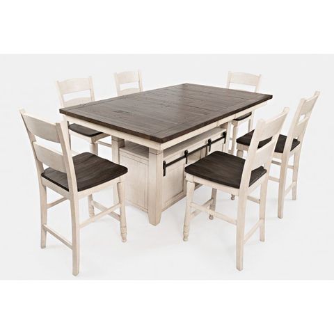 Madison County Adjustable Height Dining Room Set (Vintage White) Jofran ... within Finding the Perfect Madison County Vintage White Dining Table for Your Home