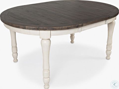 Madison County Vintage White Extendable Round Dining Table From Jofran ... for Madison County Dining Table - Vintage White